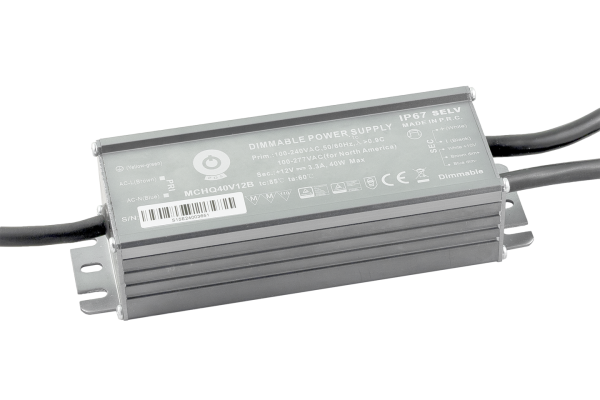 zasilacz impulsowy 12V/3.3A DIMMING 3 w 1, silver case MCHQ40V12B-SC