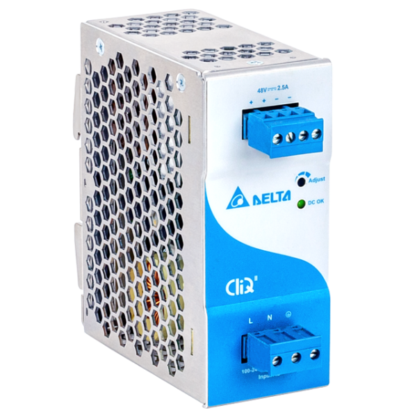 Delta DIN Rail 48V/2.5A, CLIQ II, High efficiency DRP048V120W1BN