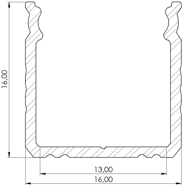 Nawierzchniowy profil ALU biały lakier 16x16mm 2010mm SURFACE white lacquer AL12-GLS3-LW-2020 - obrazek 2