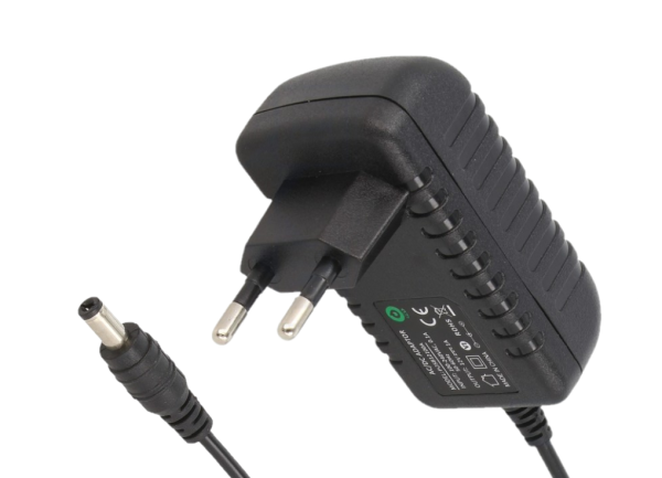 Zasilacz impulsowy 24V/0.5A/12W czarny, adapter horyzontalny, gniazdo AC:CEE7/16. wtyk DC:2.1/5.5(+) POSB24050A