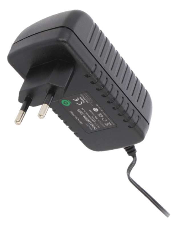 Zasilacz impulsowy 12V/2A/24W czarny, adapter horyzontalny, gniazdo AC:CEE7/16. wtyk DC:2.1/5.5(+) POSB12200A