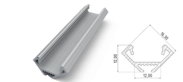 Narożny profil ALU surowy 1000mm CORNER raw alu AL12-GLC2-RW-1000