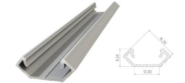 Narożny profil ALU anoda srebrny 2010mm CORNER anoda silver AL12-GLC1-AS-2020