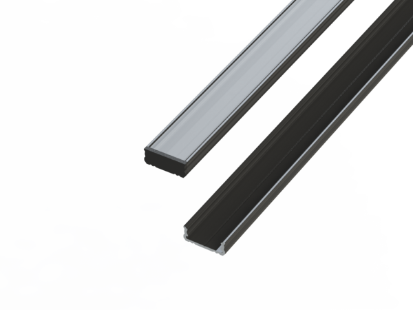 Nawierzchniowy profil ALU anoda czarny 6x16mm 1000mm SURFACE anoda black AL12-GLS1-AB-1000