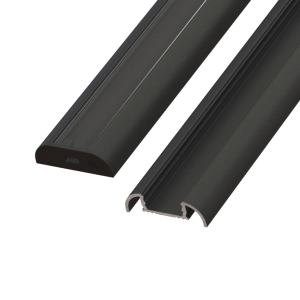 Nawierzchniowy półokrągły profil ALU czarny lakier 3030mm SURFACE black lacquer AL12-GLS4-LB-3000