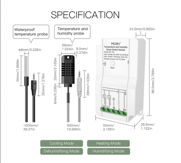 TUYA Smart Switch TUYA MS-103-TH Wi-Fi - obrazek 2