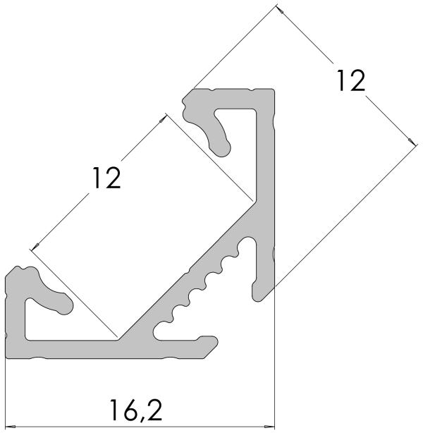 Narożny profil ALU anoda black 2010mm CORNER anoda black AL12-GLC2-AB-2020 - obrazek 2