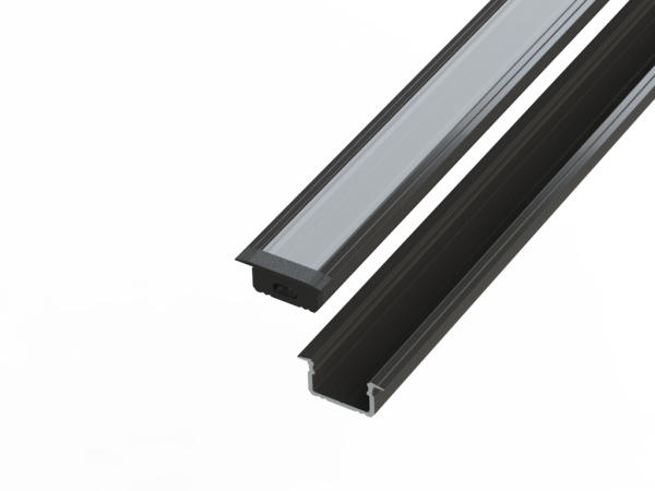 Wpuszczany profil ALU anoda czarna 9x16mm 4150mm GROOVE anoda black AL12-GLG2-AB-4150