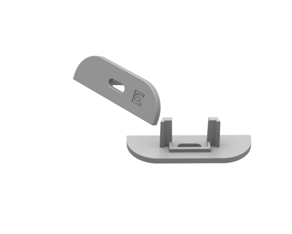 szara zaślepka z otworem GLS4 endcap grey with hole AL12-GLS4-AS-EC-O