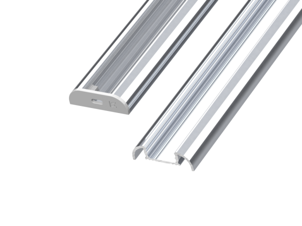 Nawierzchniowy półokrągły profil ALU surowy 4100mm SURFACE raw alu AL12-GLS4-RW-4100