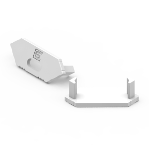 biała zaślepka okrągła z otworem GLC1 endcap white with hole rounded AL12-GLG2-LW-EC-O-ROUND