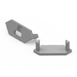 szara zaślepka z otworem GLC2 endcap grey with hole AL12-GLC2-AS-EC-O