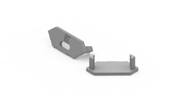 szara zaślepka z otworem GLC2 endcap grey with hole AL12-GLC2-AS-EC-O