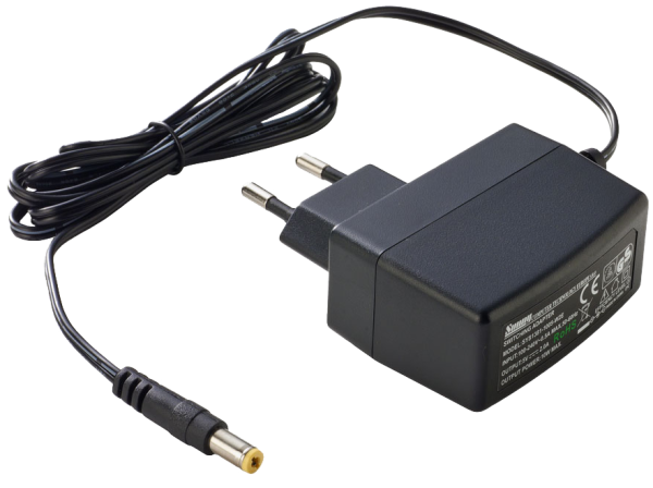 Plug Power Supply [SYS1381N-1212-W2E] 12V 1A 12W (Europe 2.1x5.5x11-S) 2wc 1.4m (4.5ft) SYS1381N-1212-W2E