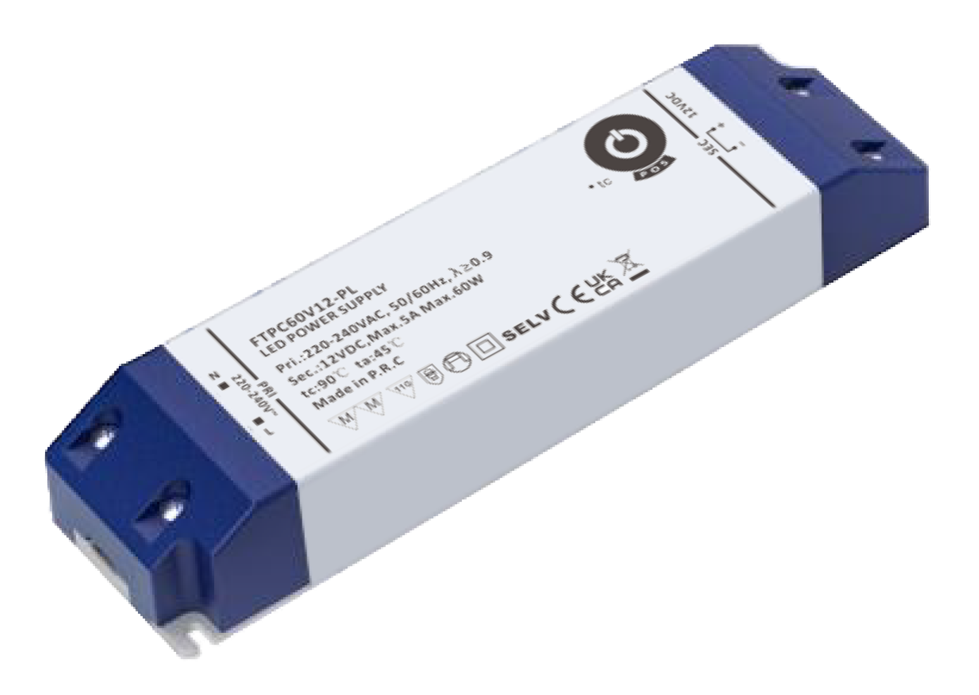 Zasilacz LED 12V/5A CV, plastic case FTPC60V12-PL