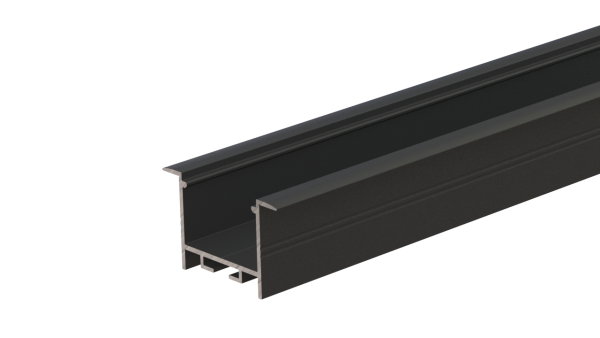Wpuszczany profil do taśm 24mm ALU anoda czarna 2-rzędowy do 4150mm GROOVE anoda black alu 2-raw... AL24-G01-AB-4150