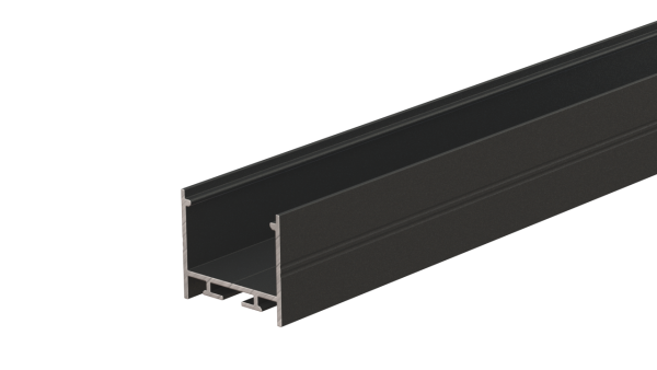 Nawierzchniowy profil do taśm 24mm ALU anoda czarna 2-rzędowy do 1000mm SURFACE anoda black alu ... AL24-S01-AB-1000